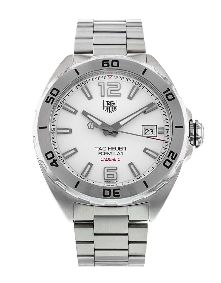 Tag heuer formula 1 calibre 5 white deals dial
